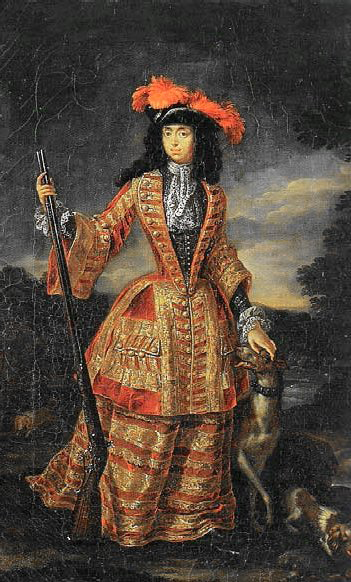 Jan Frans van Douven Anna Maria Luisa de' Medici in hunting dress